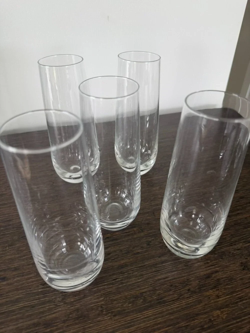 Set of 5 Stemless Champagne Flutes